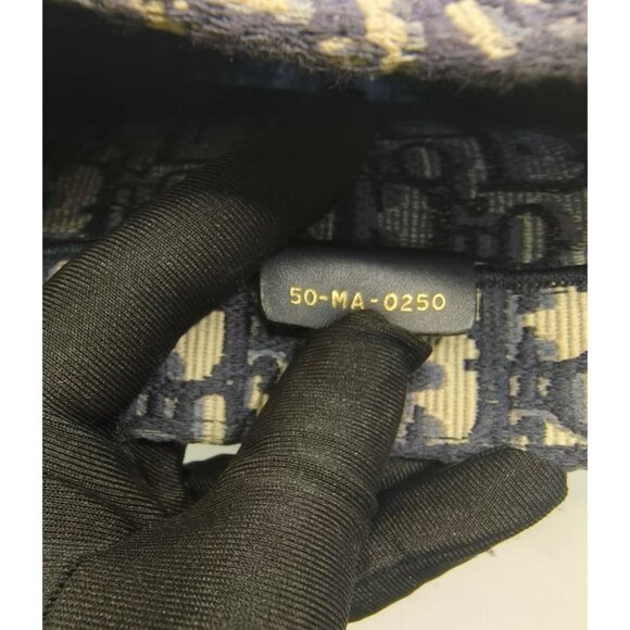 Pre-owned Christian Dior Oblique Embroidery Medium Book Tote Blue - Picture 8 of 12